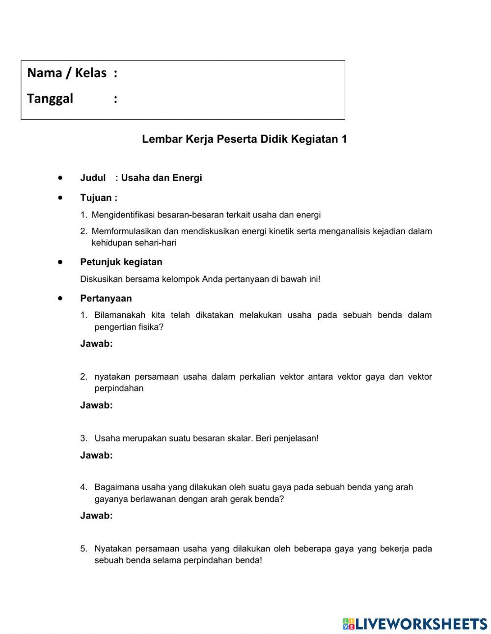 Lembar Kerja Peserta Didik
