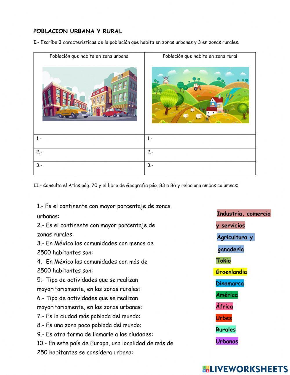 Población urbana y rural