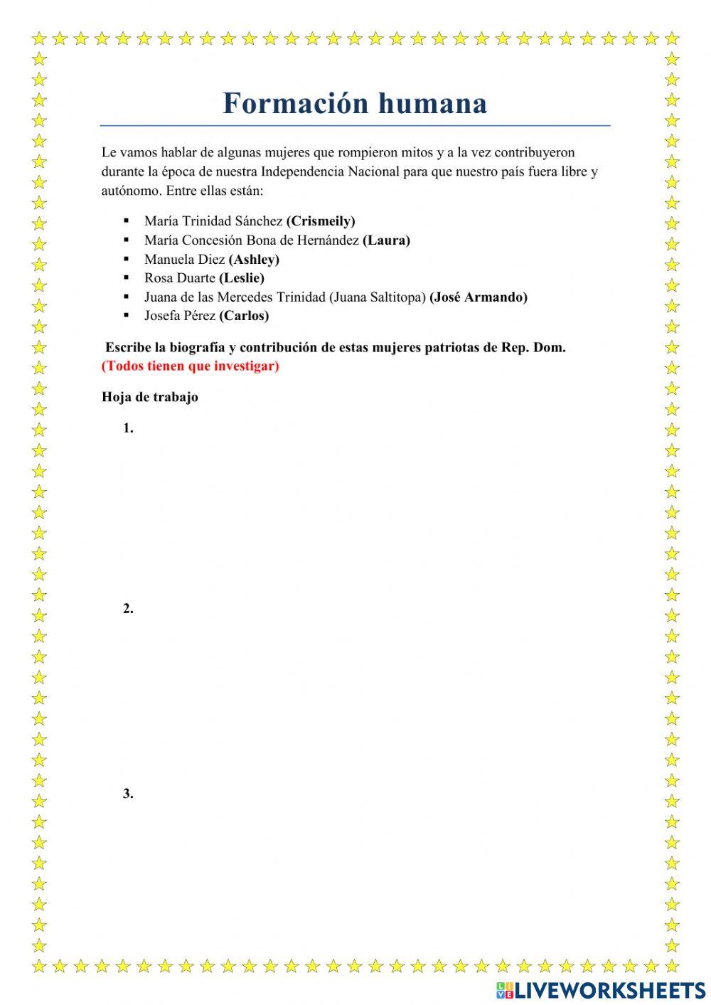 Mujeres patriotas dominicanas.