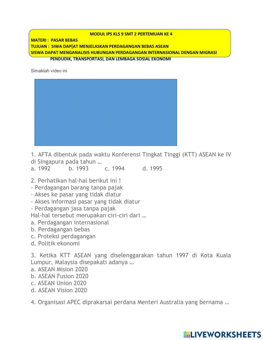 IPS Kelas 9 Modul 4 Pasar Bebas