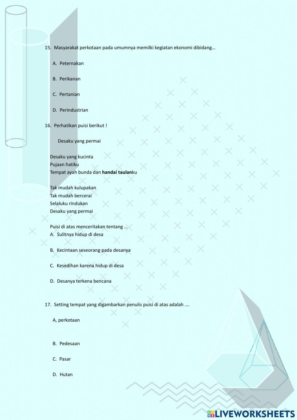 Penilaian Harian Tema 6 Subtema1