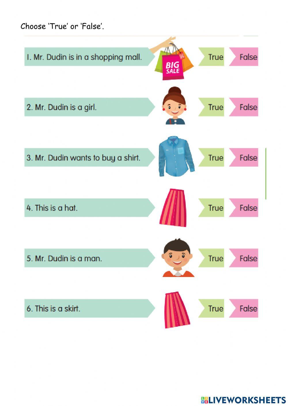 Reading Skill-It's Shopping Time