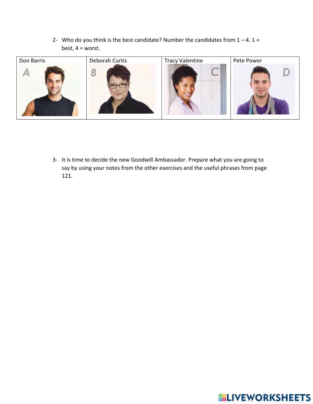 Choose an ambassador speaking