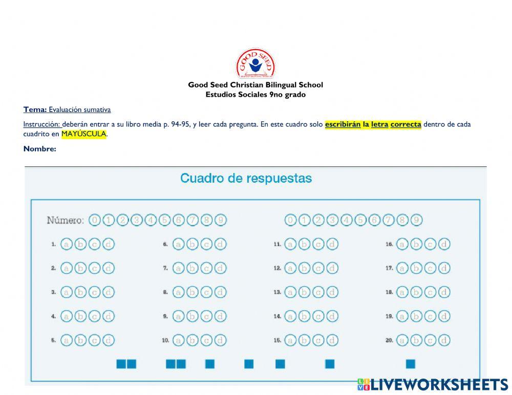 Evaluación sumativa p. 94-95