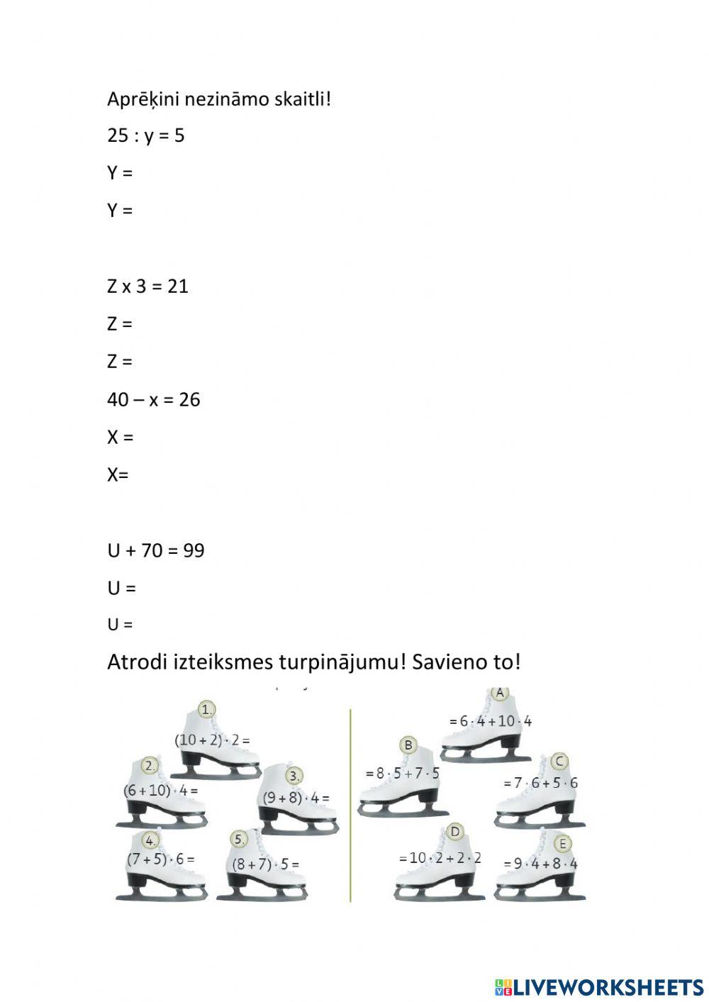 Nezināmā aprēķināšana