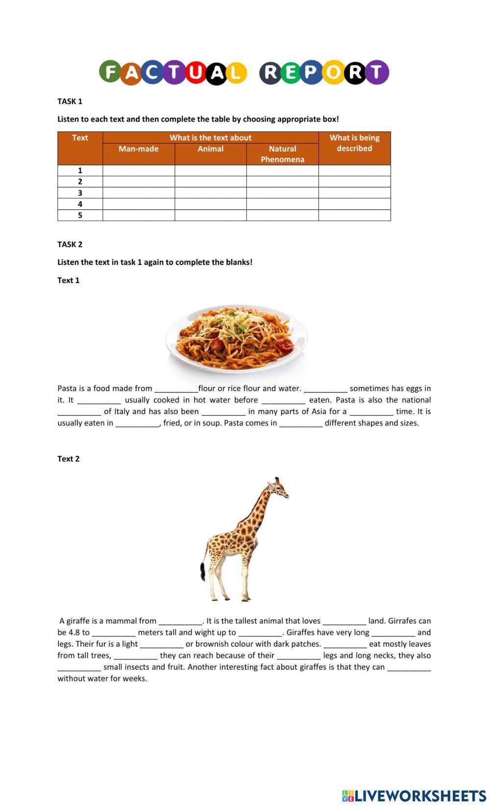 703836 | Factual Report | Putimasurai | LiveWorksheets