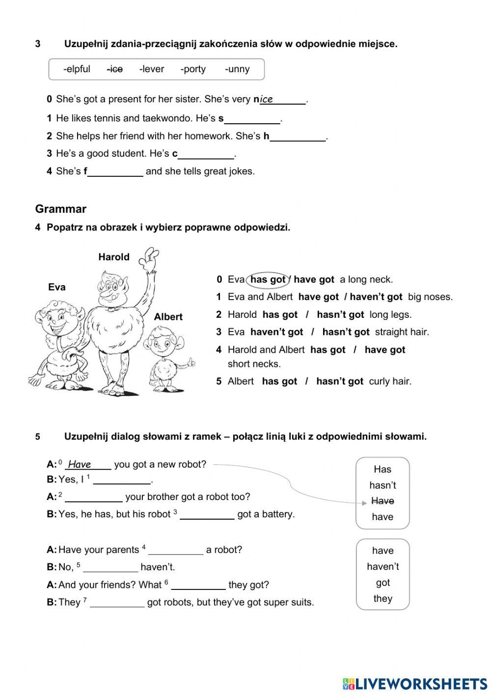 Parts of the body+have got test