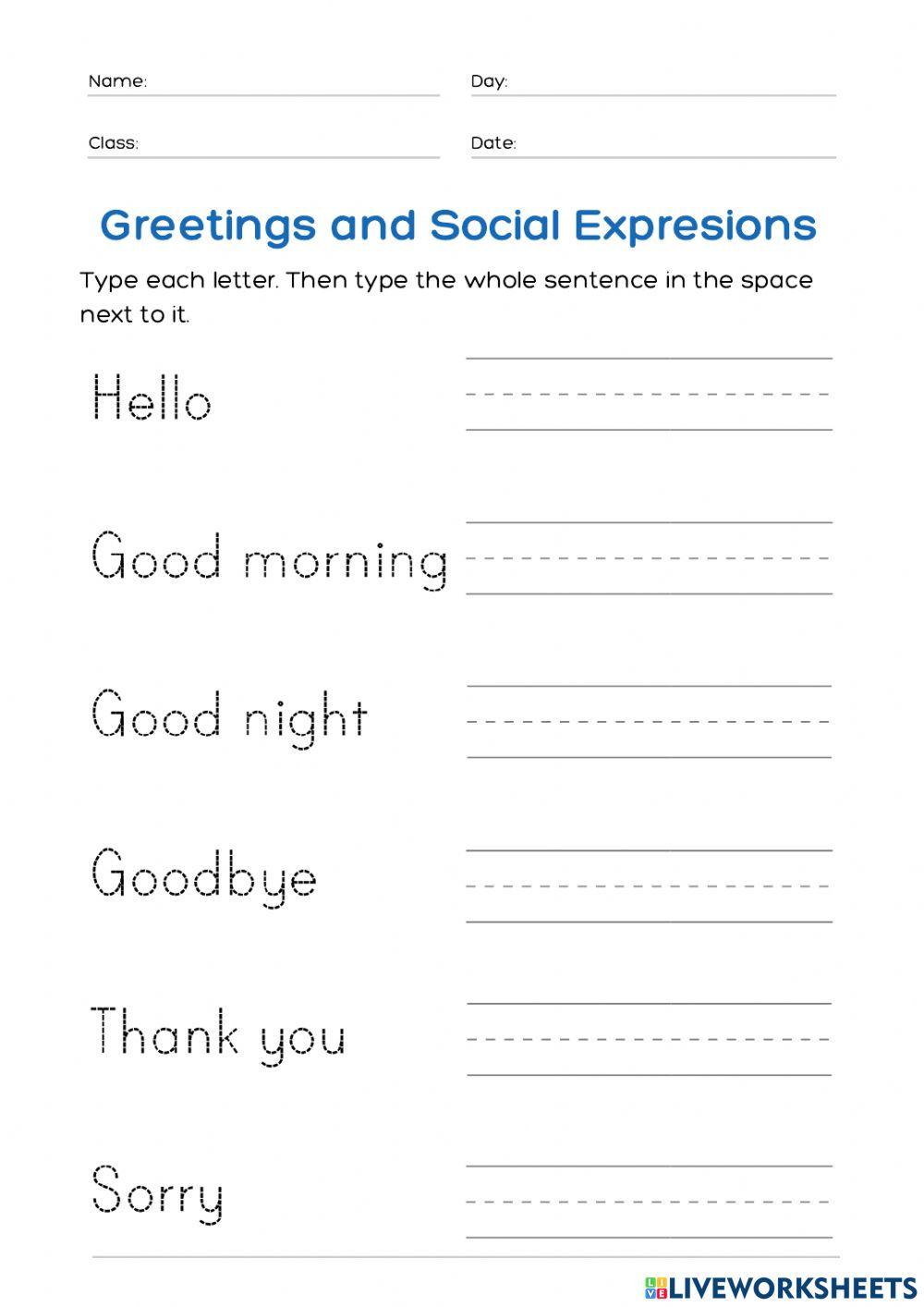 Greetings and Social Expressions