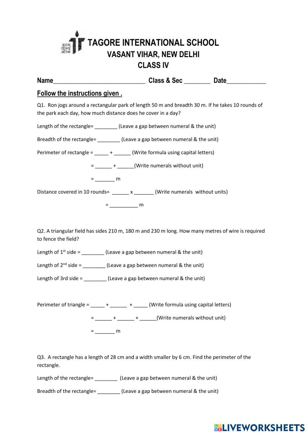 Perimeter - Statement Questions