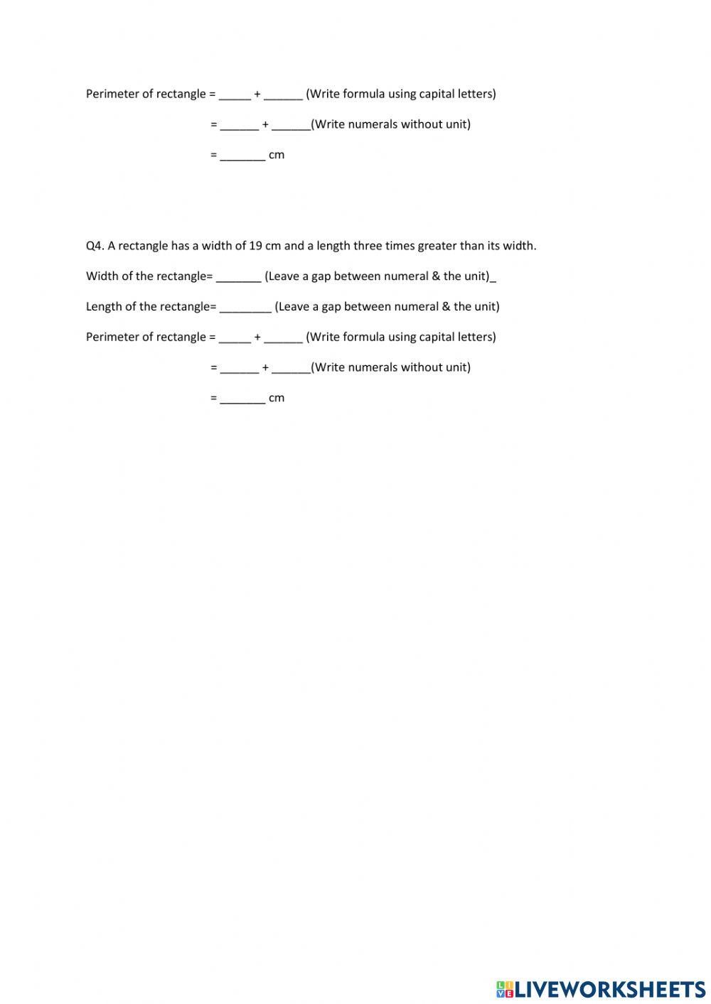 Perimeter - Statement Questions
