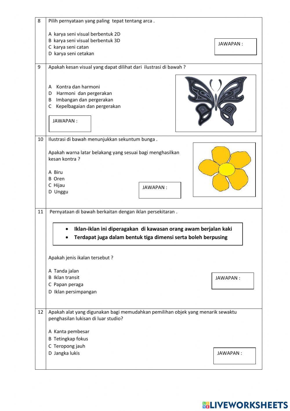 Peperiksaan akhir tahun 2020 tingkatan 4 pendidikan seni visual