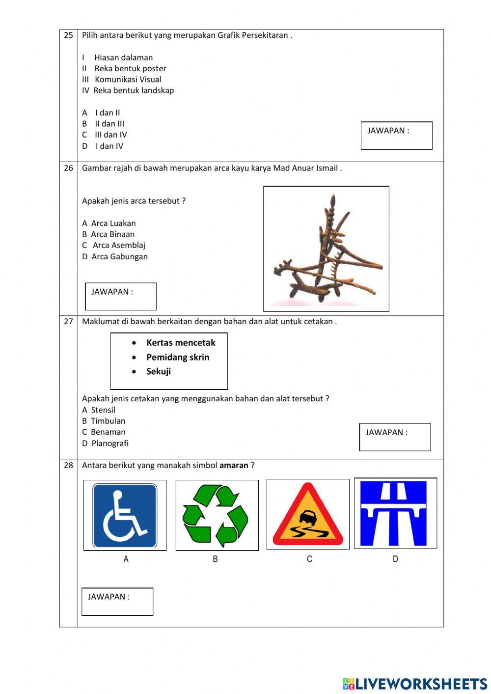 Peperiksaan akhir tahun 2020 tingkatan 4 pendidikan seni visual