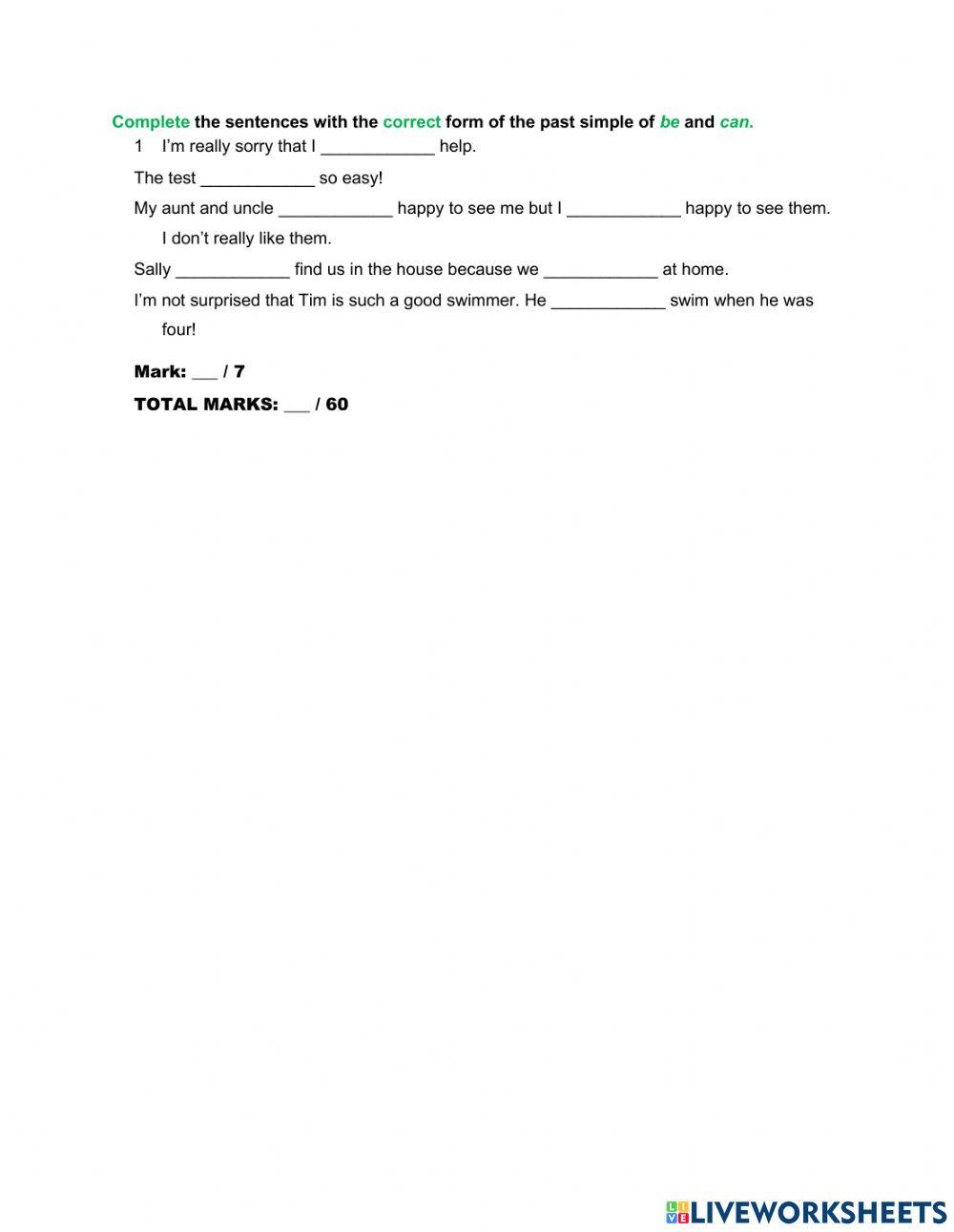 Vocabulary and Grammar Test 7B Insight Elementary