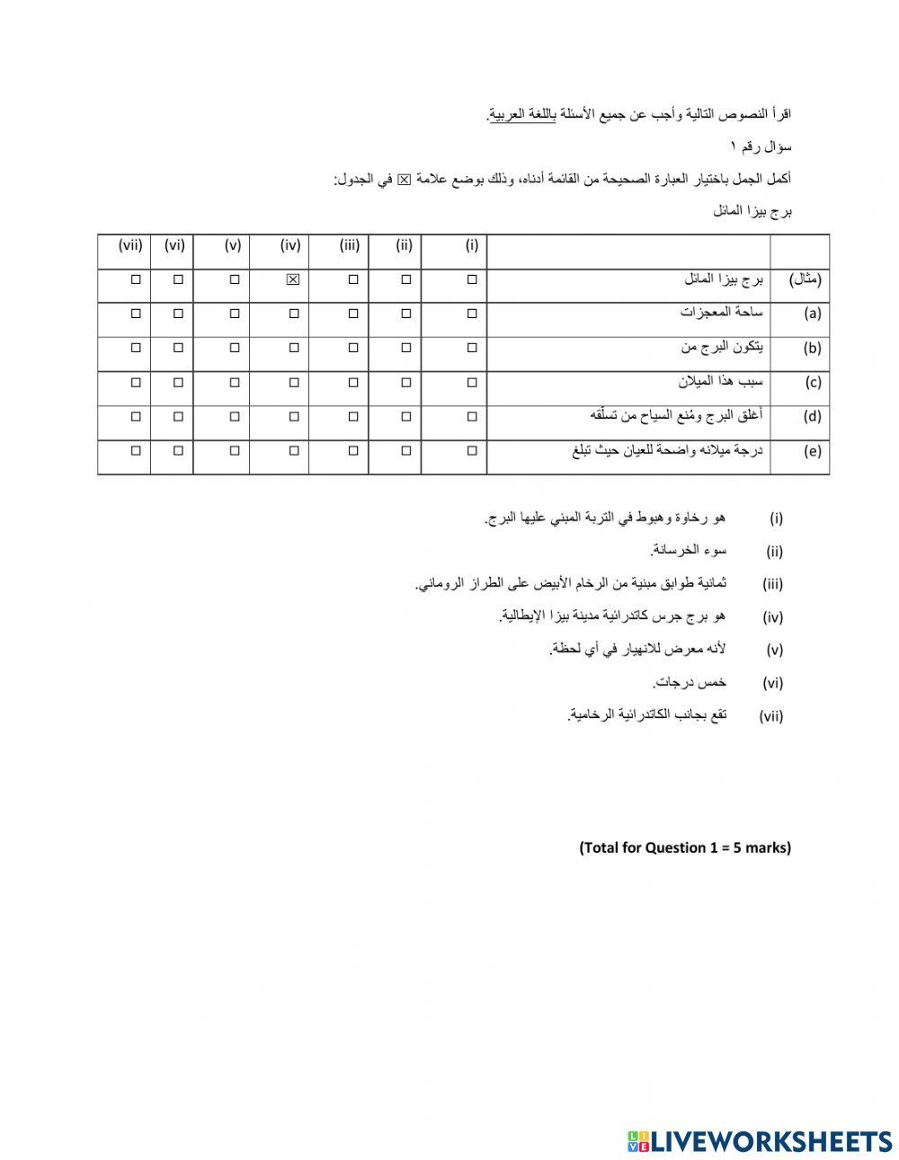 امتحان نهائي صف 12