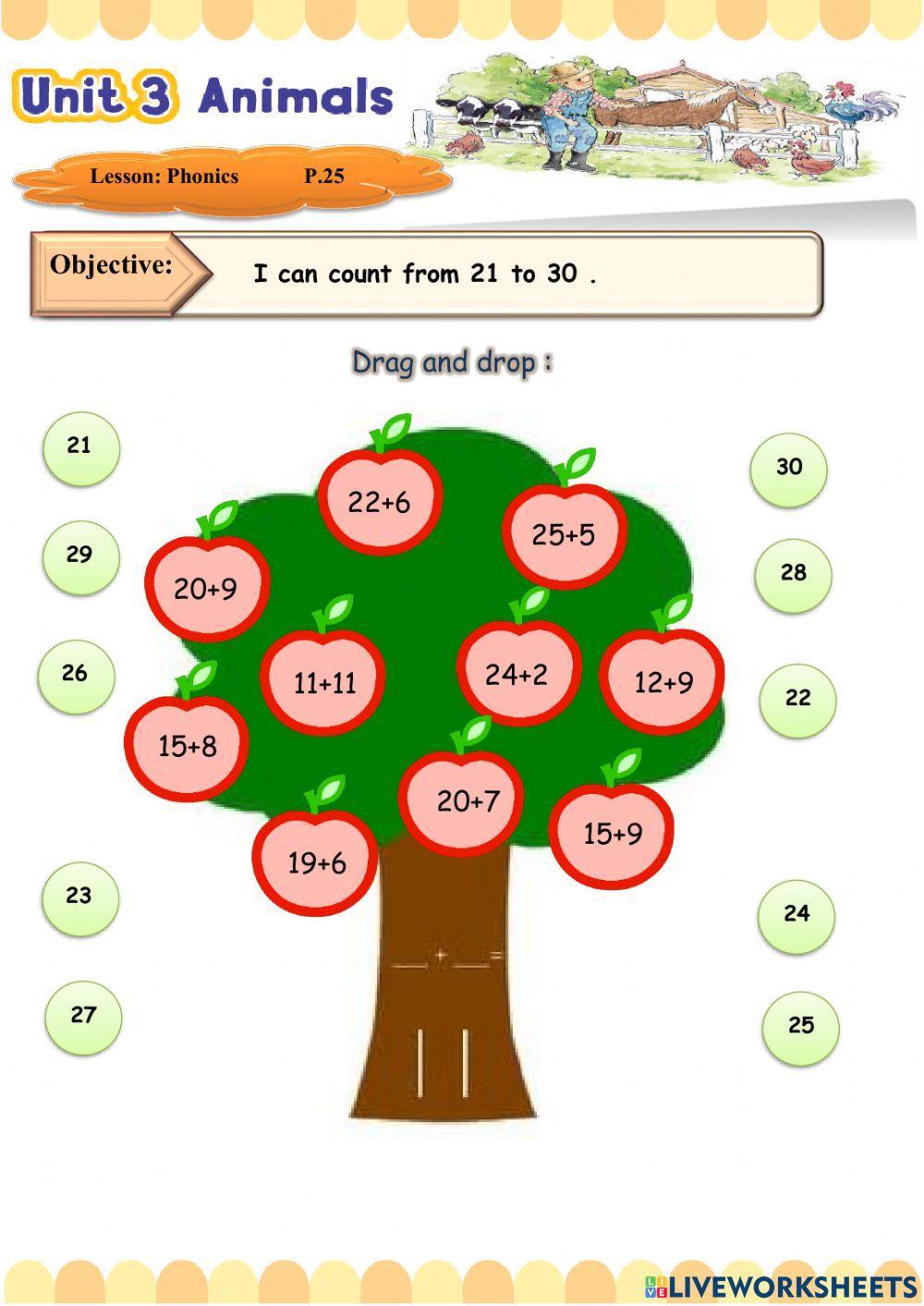 Food worksheet - count numbers