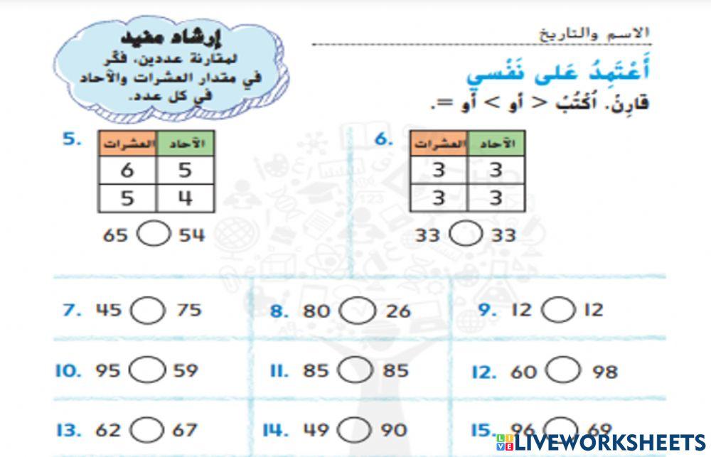 مقارنة الاعداد