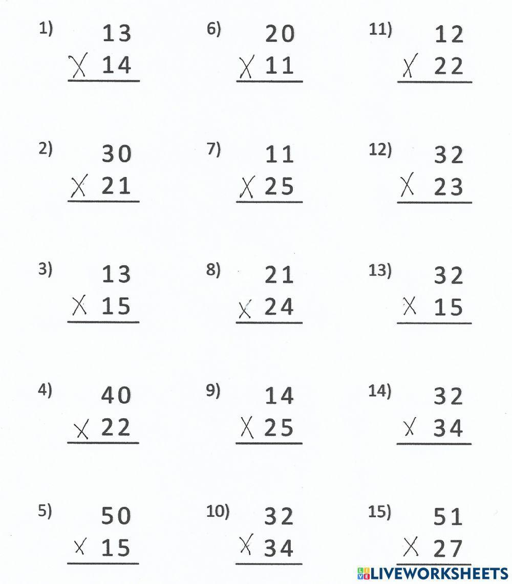 Multiplying 2 digits by 2 digits without regrouping