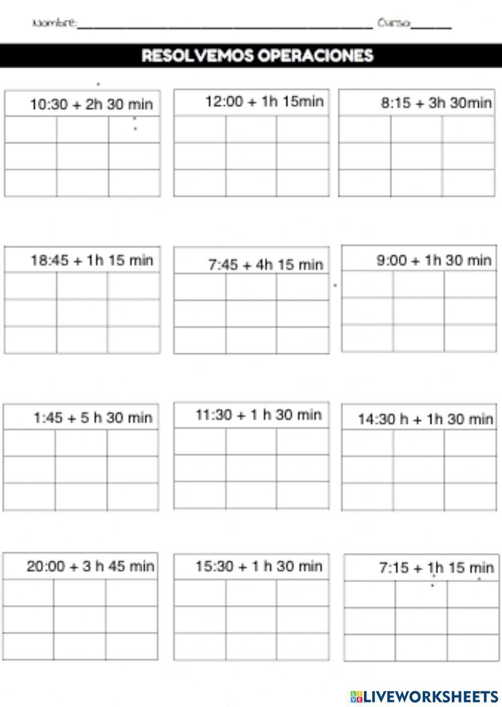 Operaciones con horas ABN