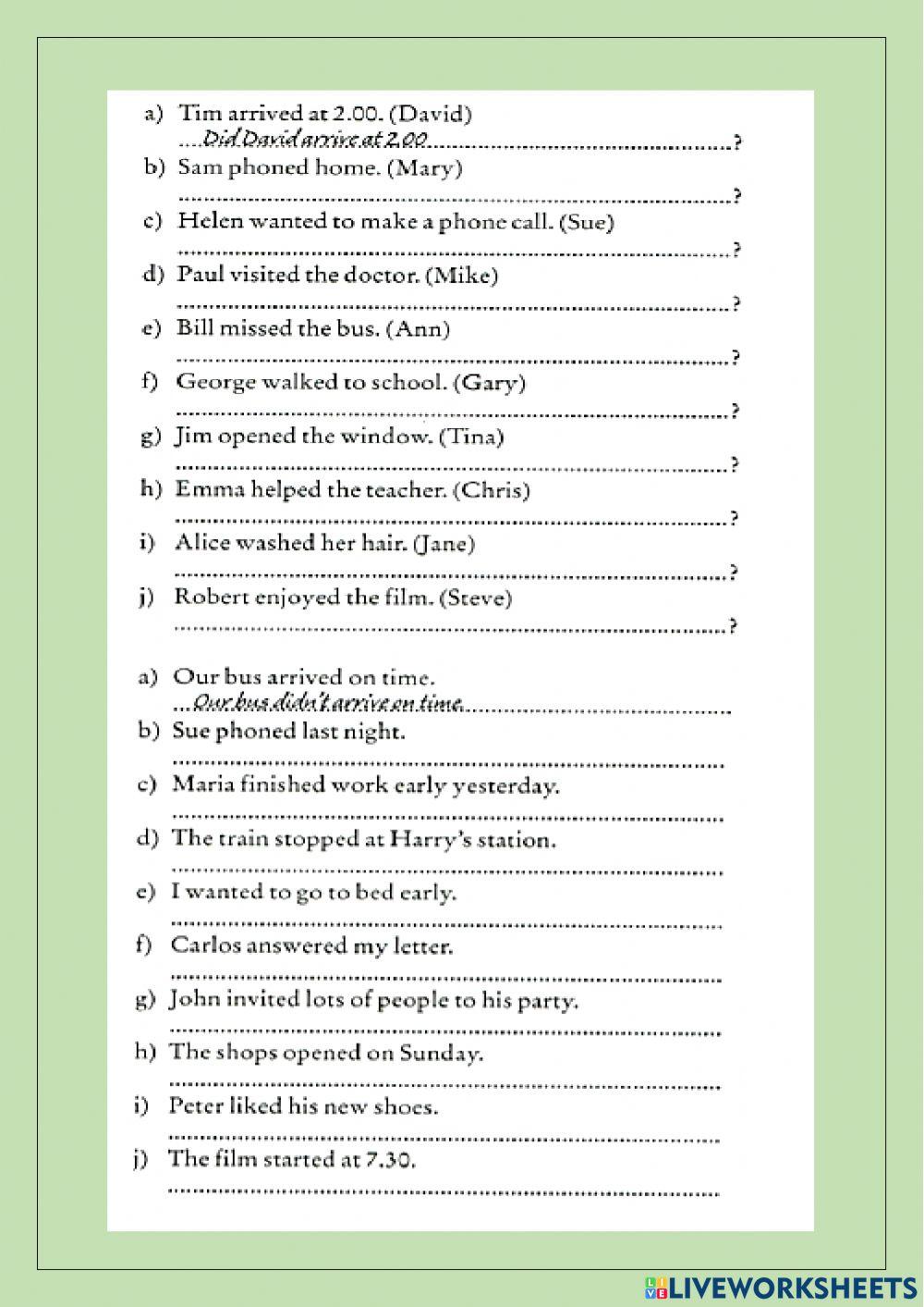 Past Simple-Regular Verbs