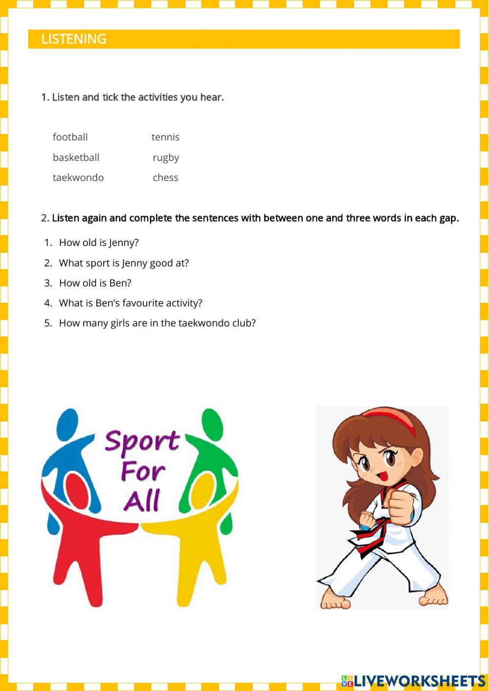 Sport activities