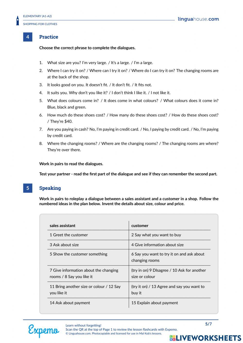 Shopping for Clothes 