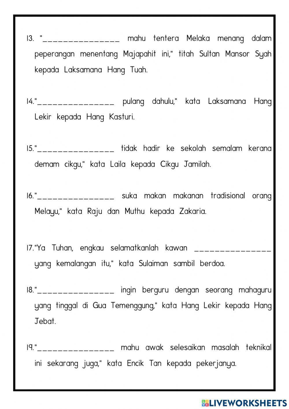 Kata Ganti Nama Diri Pertama