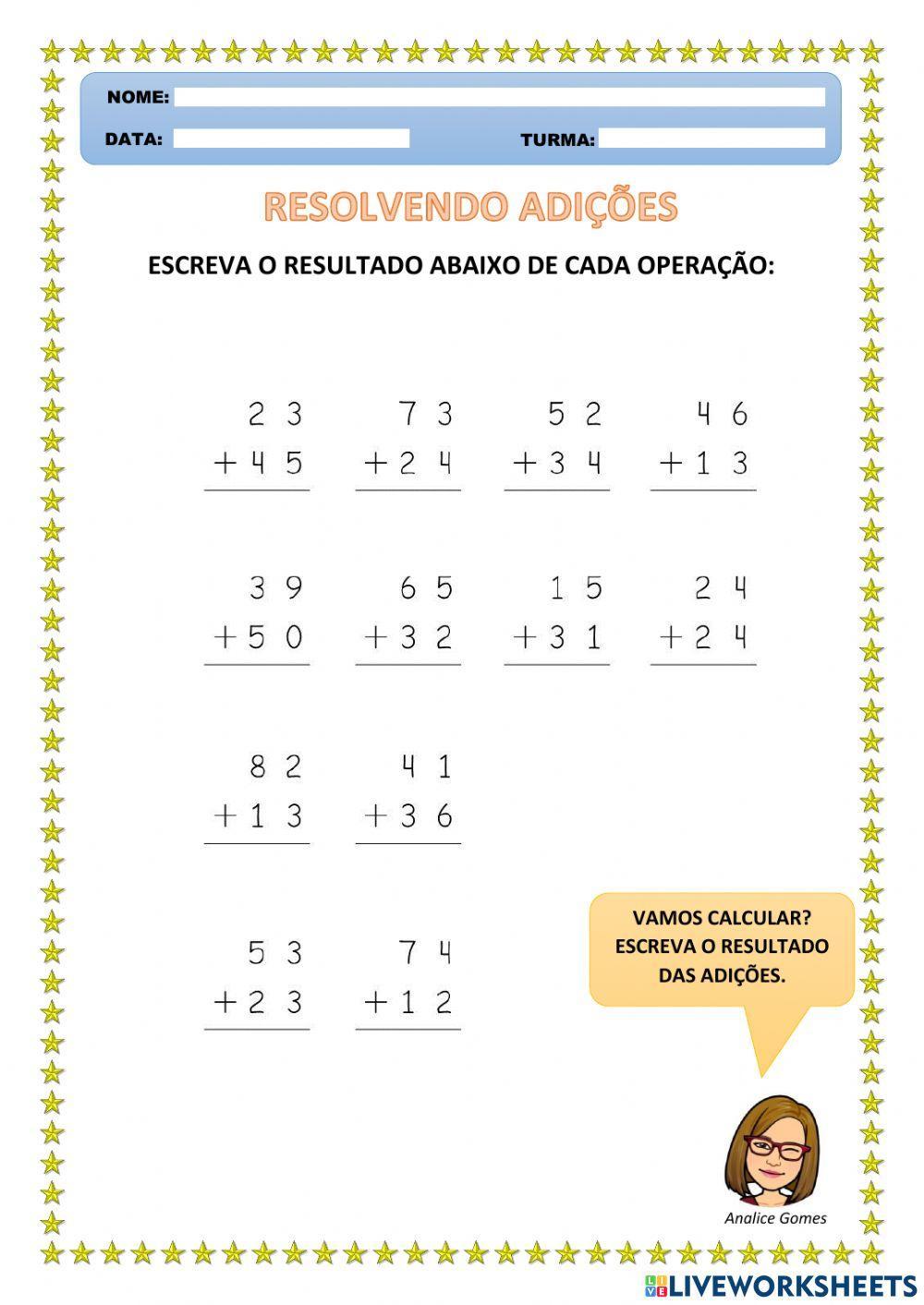 Resolvendo as Adições