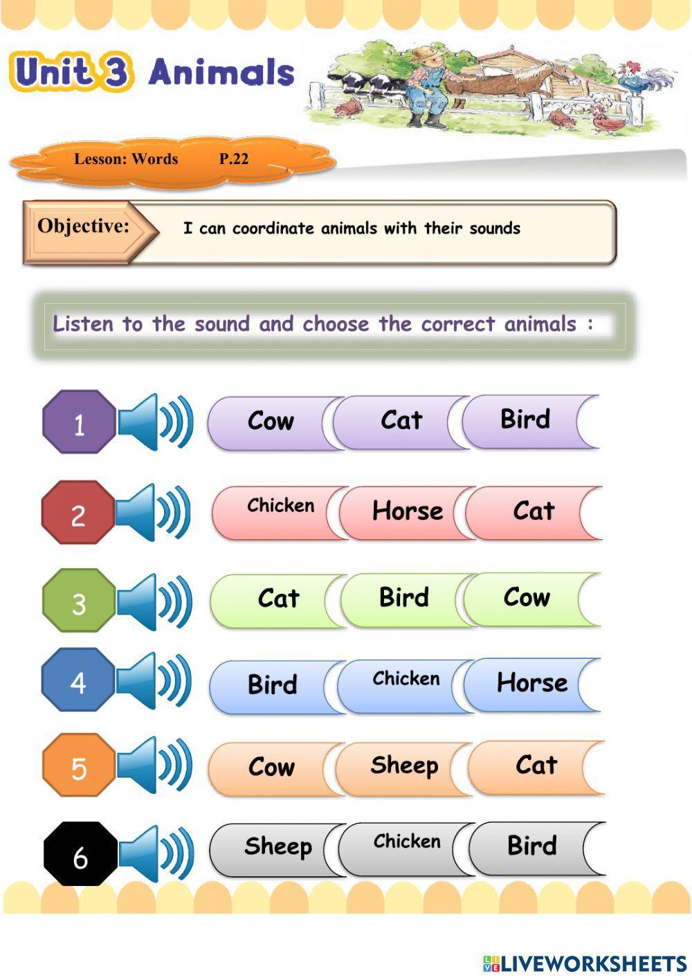 Sounds of animals Sounds of animals