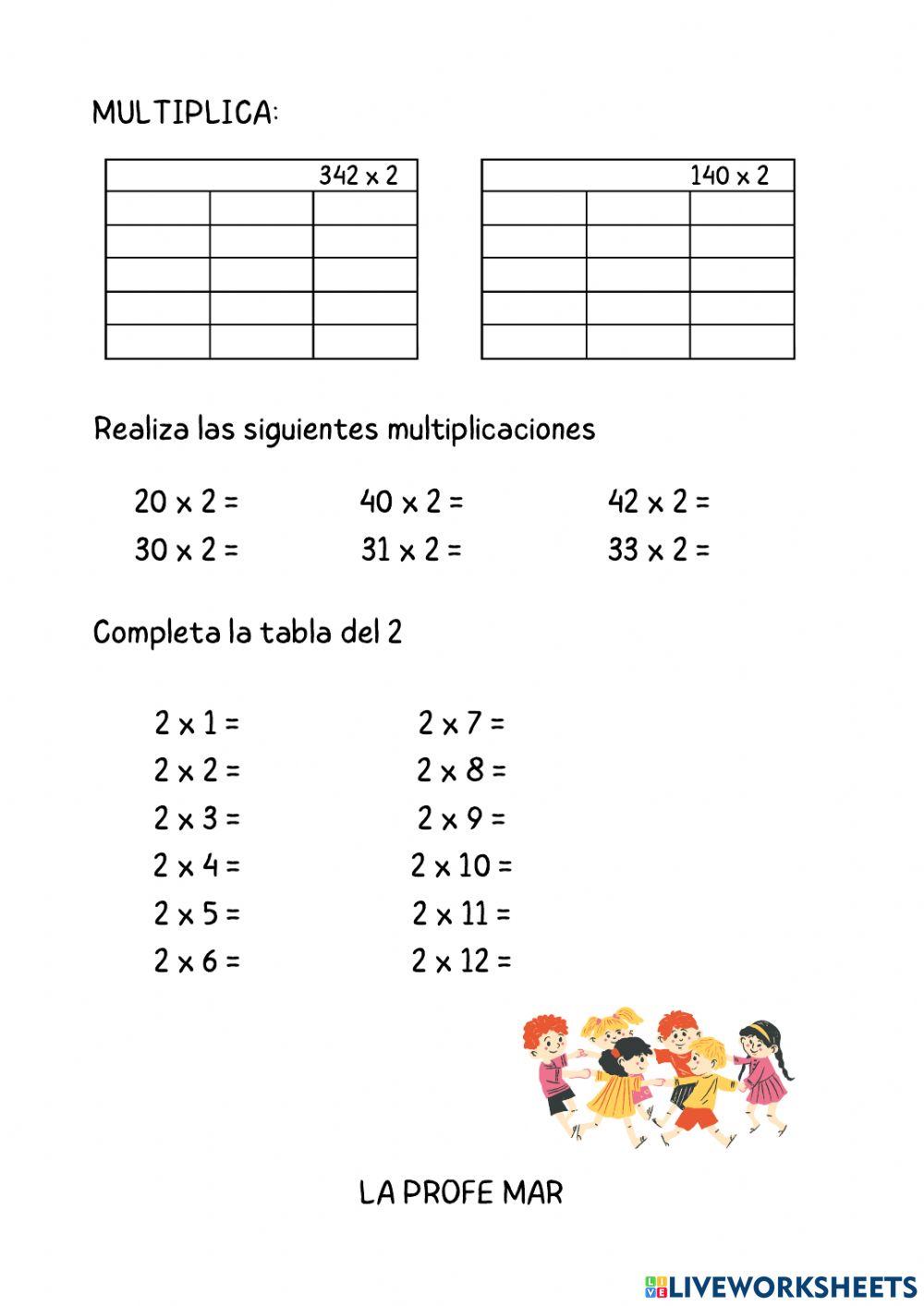 Tabla del 2