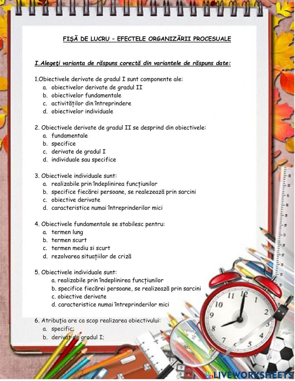 Efectele organizării procesuală