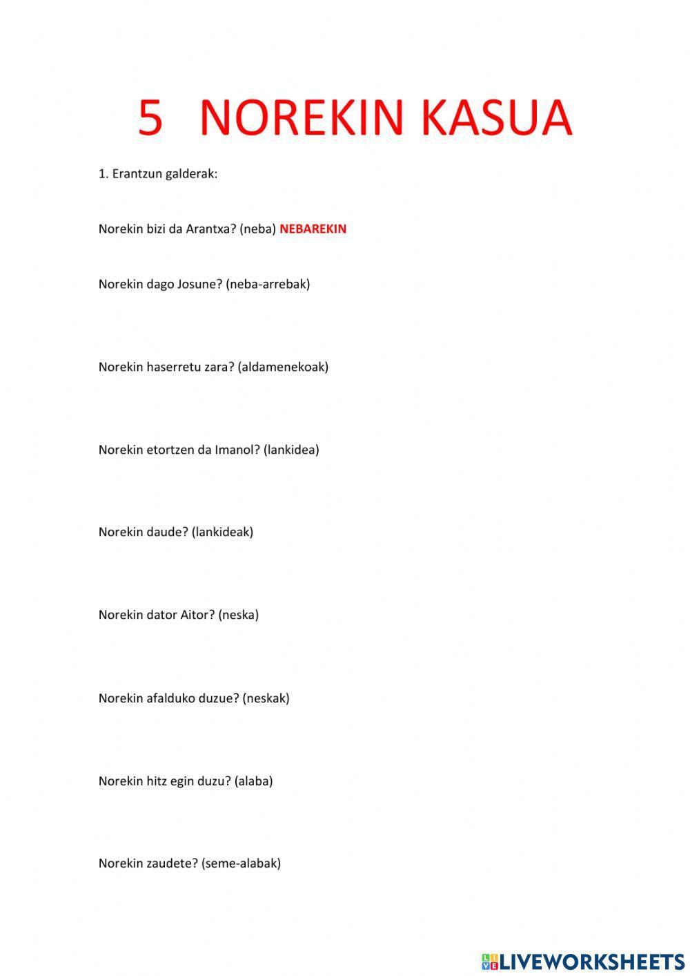 5 norekin kasua i