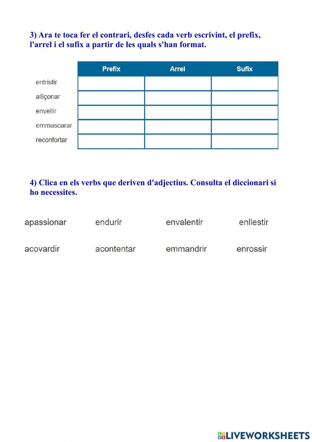 Formació de verbs