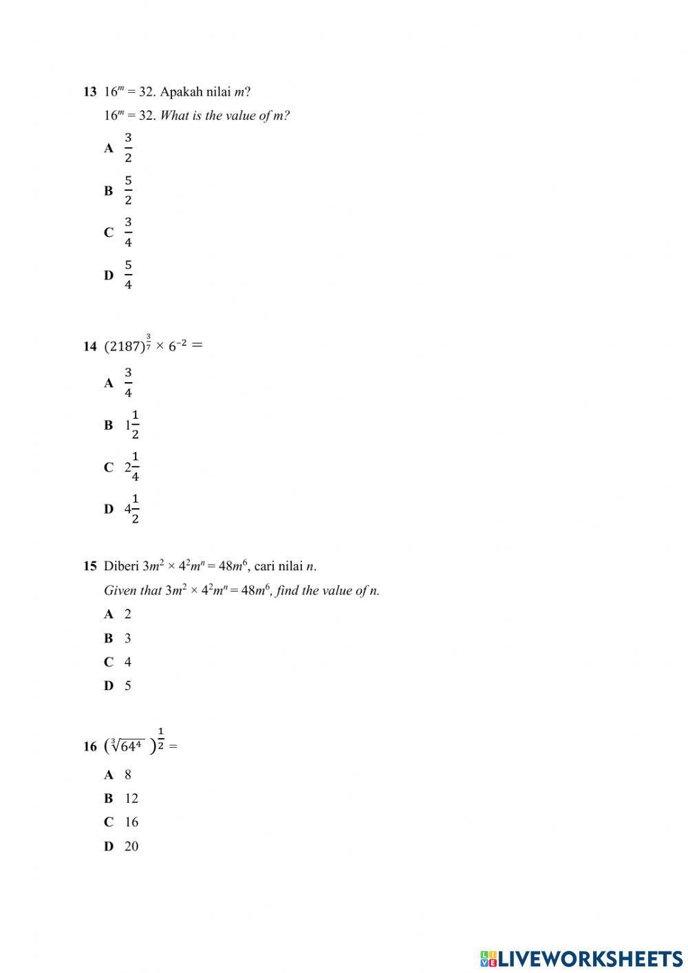 Penilaian Bab Satu : Indeks