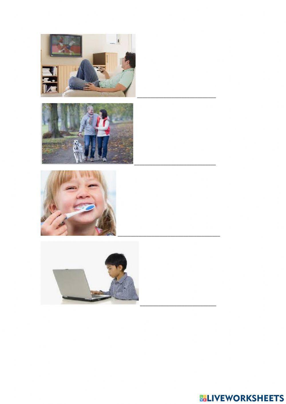 Daily routines vocabulary