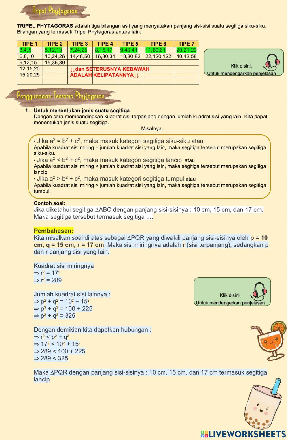 Lkpd 8 - teorema phytagoras