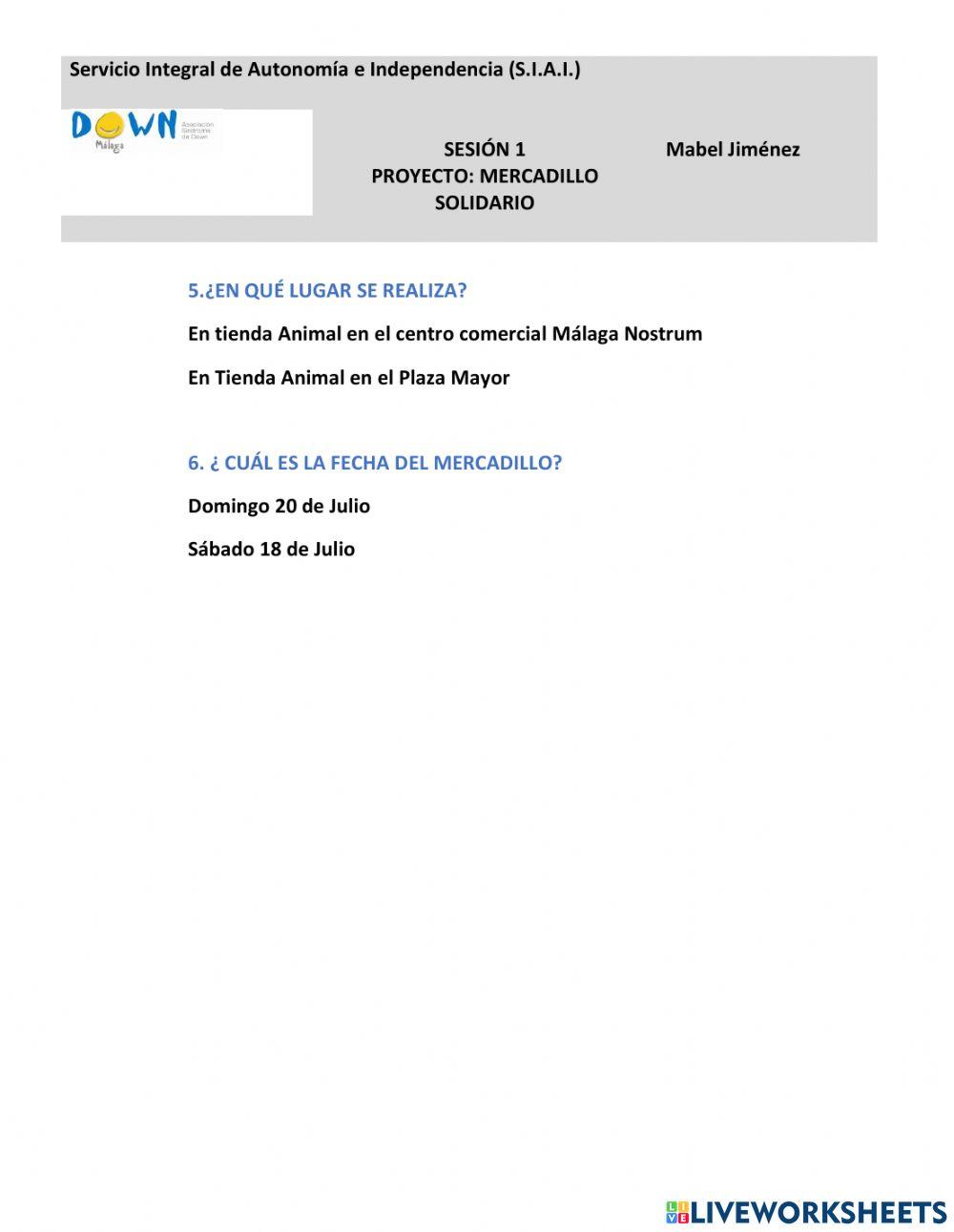 Mercadillo solidario