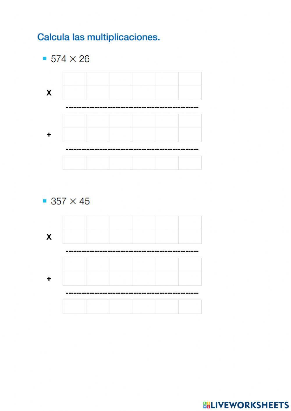 Sumas, restas y multiplicaciones