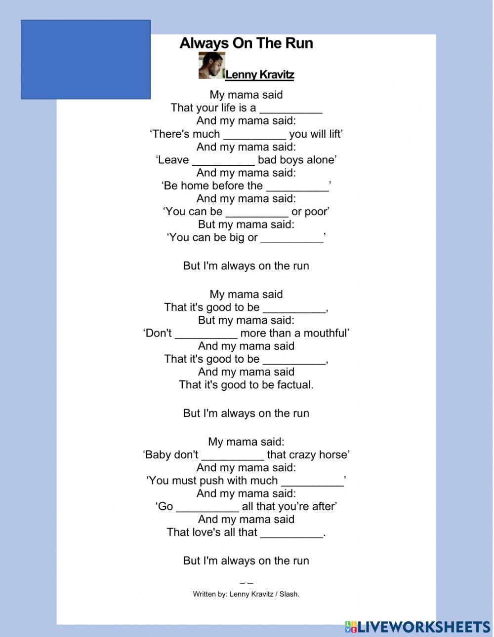 Always on the run - Reported speech