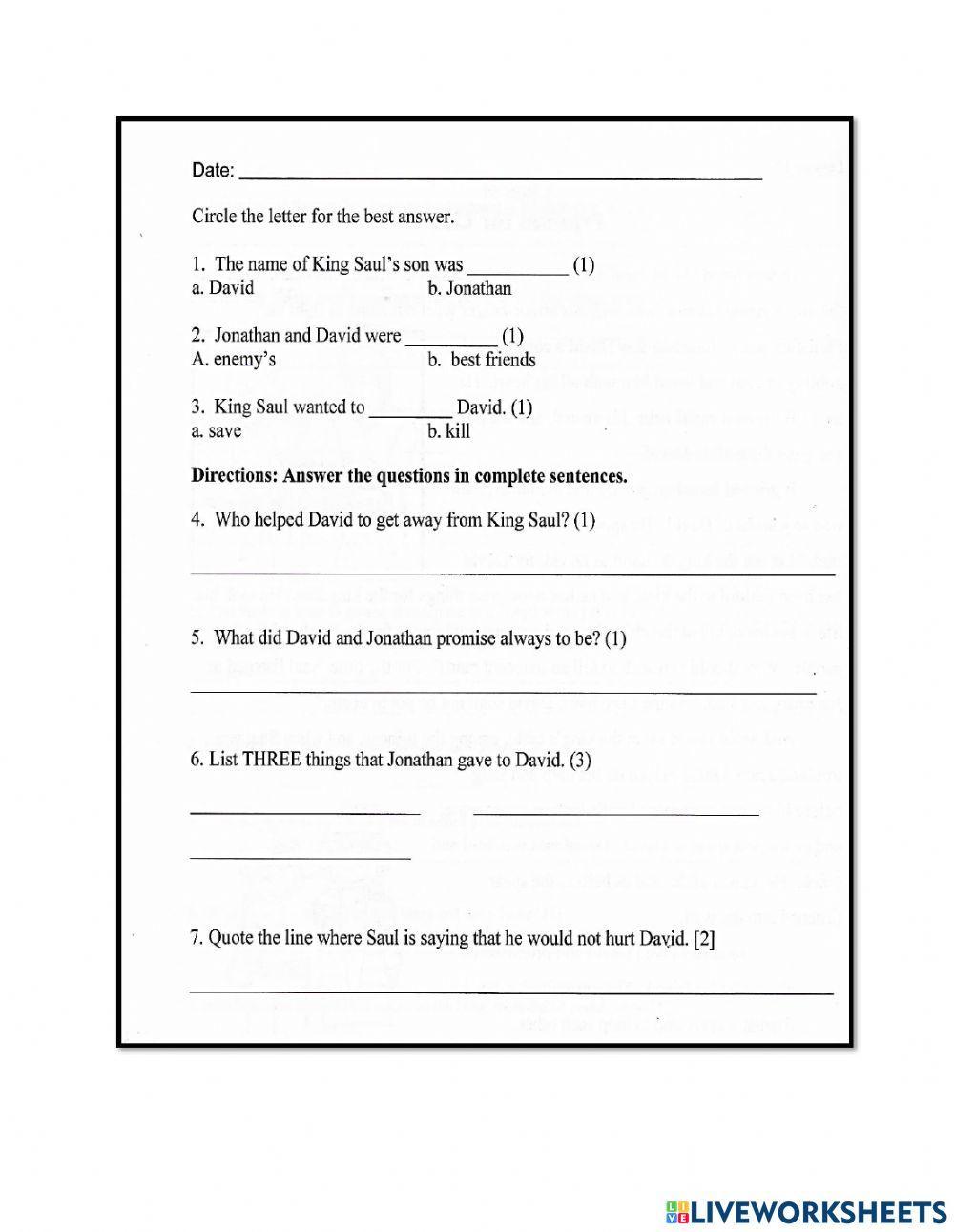 Choices: David and Johnathan