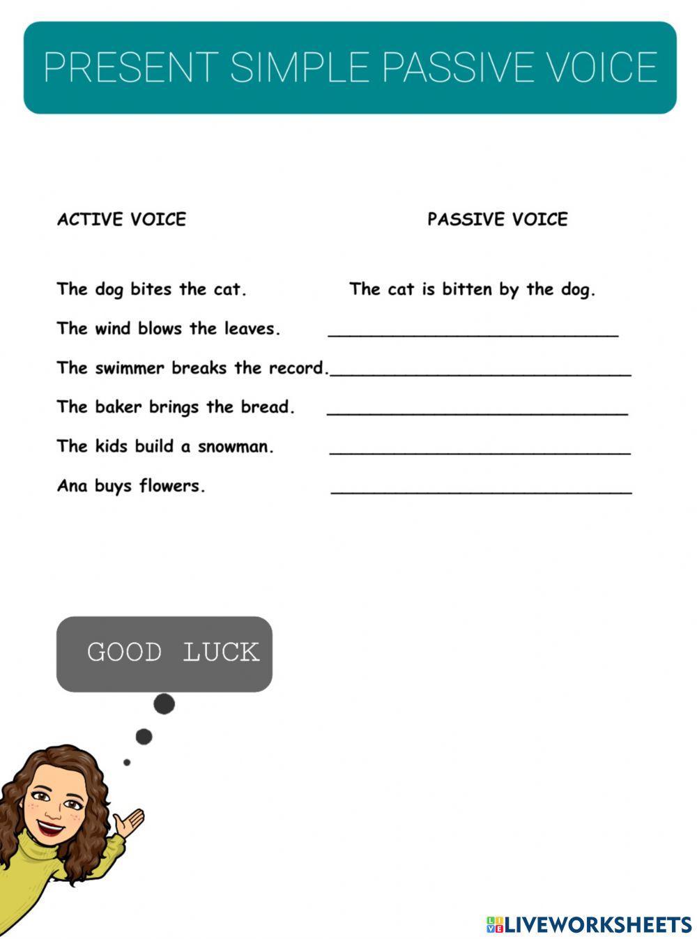 Present simple passive voice practice with irregular verbs