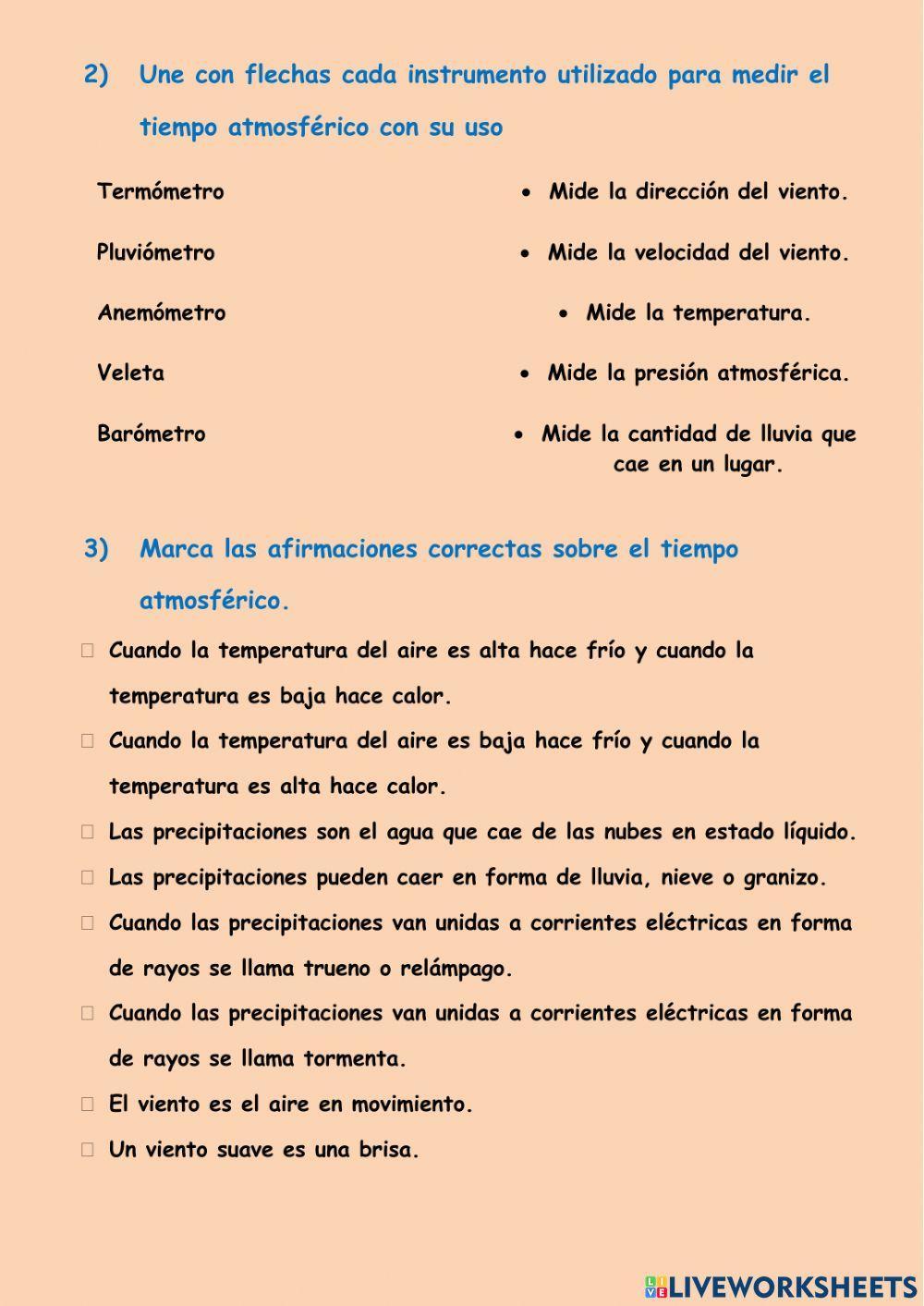 El tiempo atmosférico y el clima