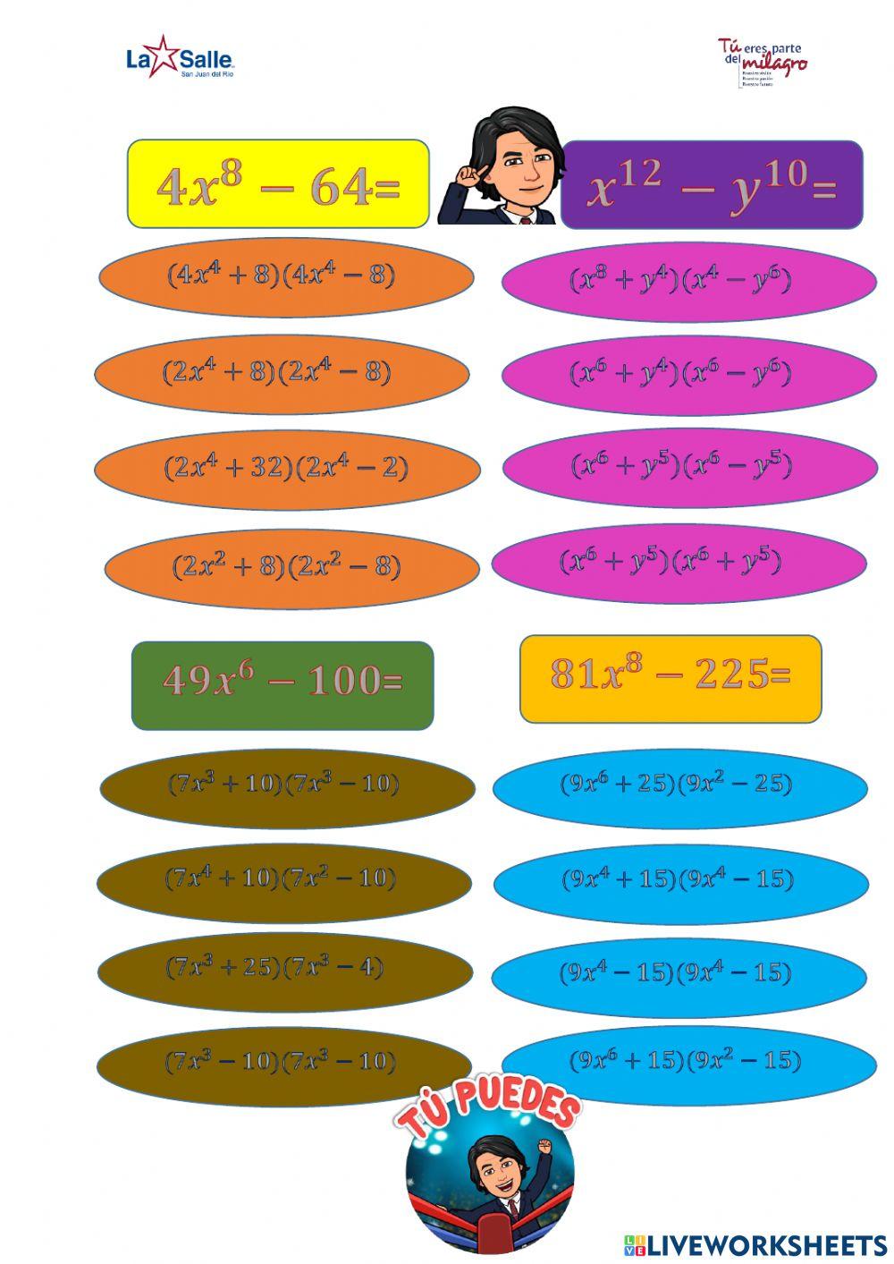 Diferencia de cuadrados