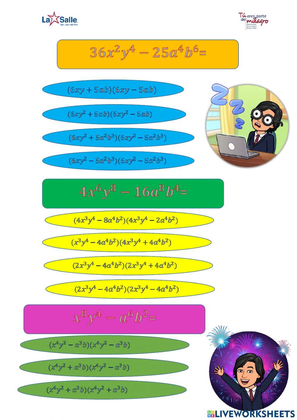 Diferencia de cuadrados