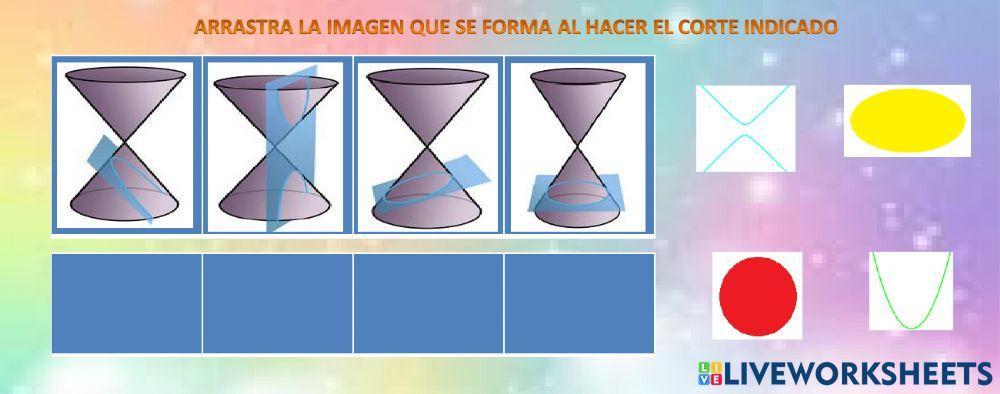 Desarrollo plano del cono y cilindro, secciones cónicas
