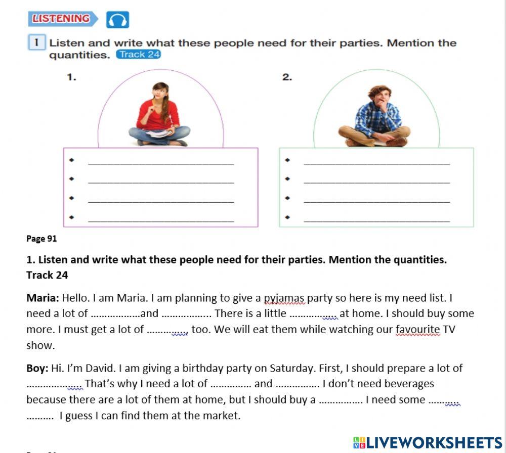7.sınıf 6.ünite Celebretion Listening 1 DERS KİTABI 91-1 track 24