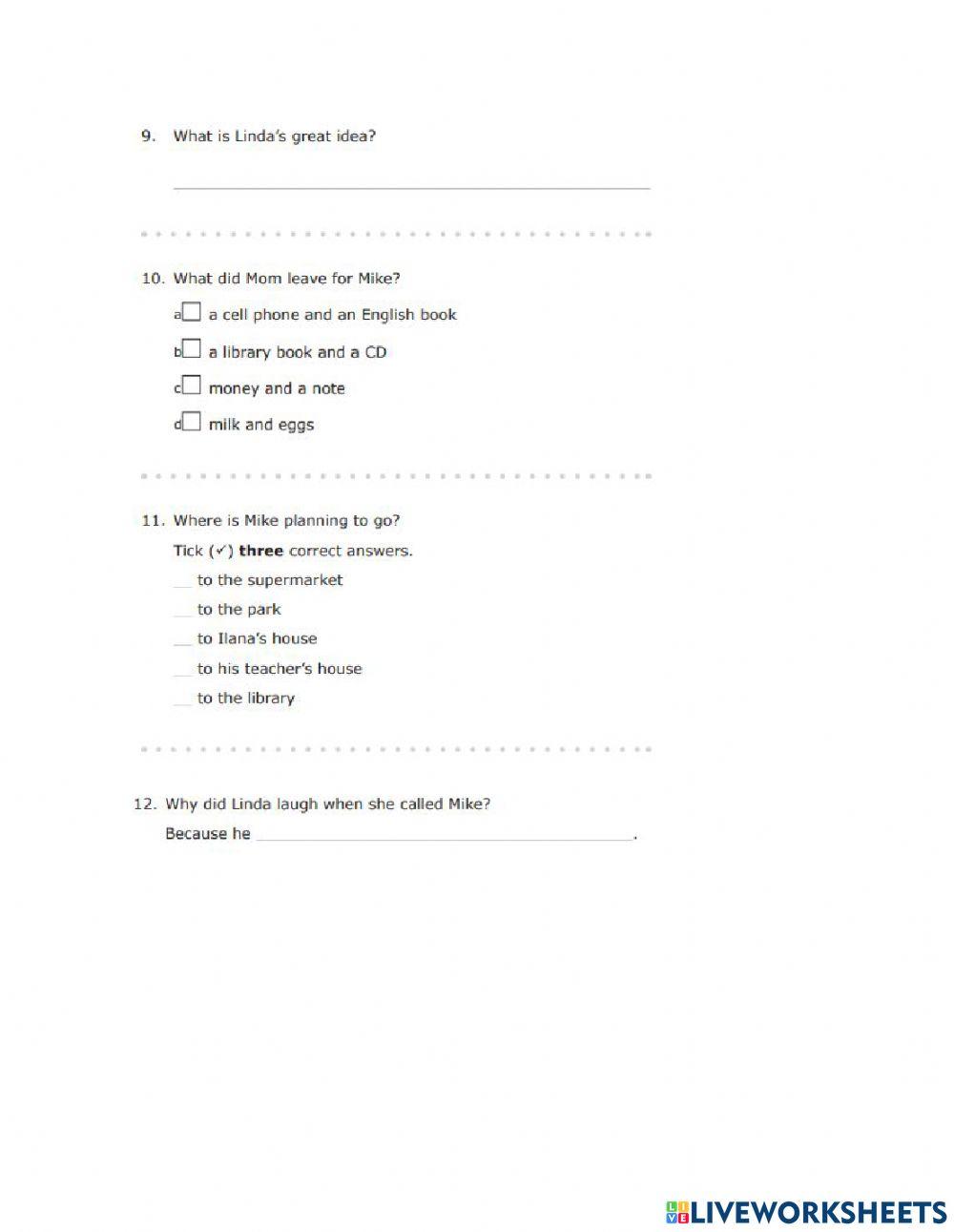 Listening task 2 (2012)