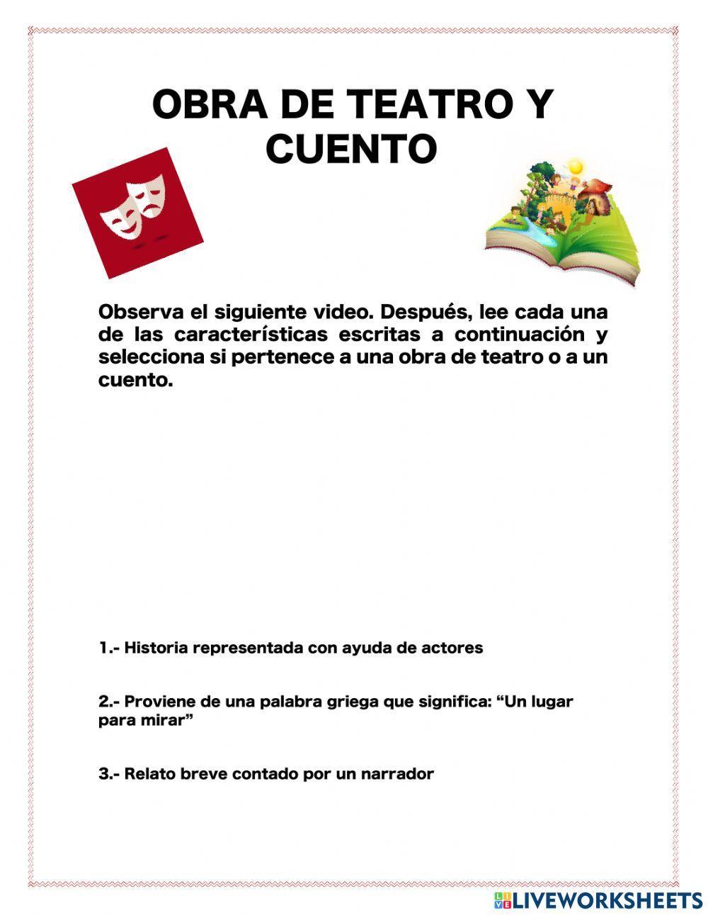 Obra de teatro y Cuento