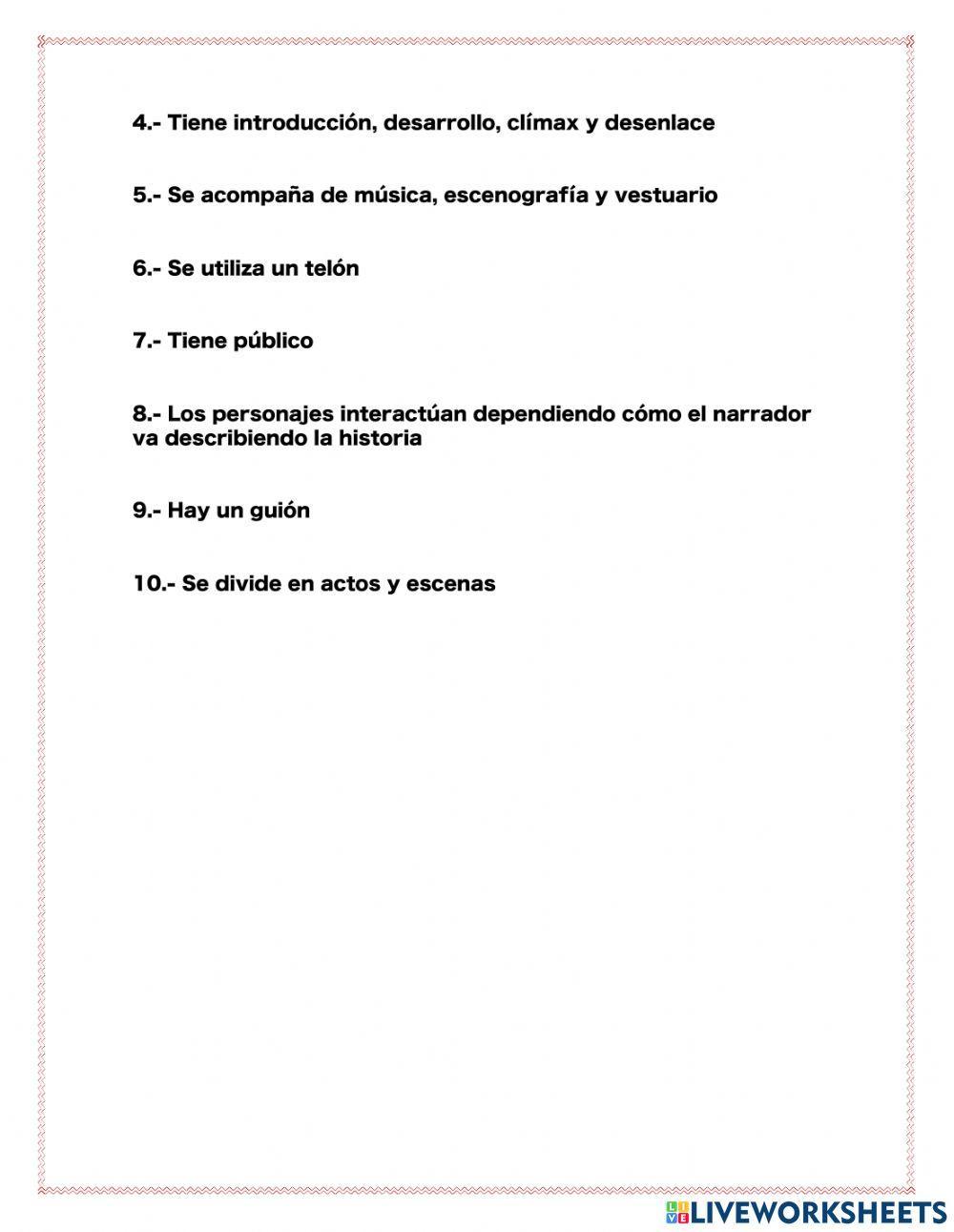 Obra de teatro y Cuento