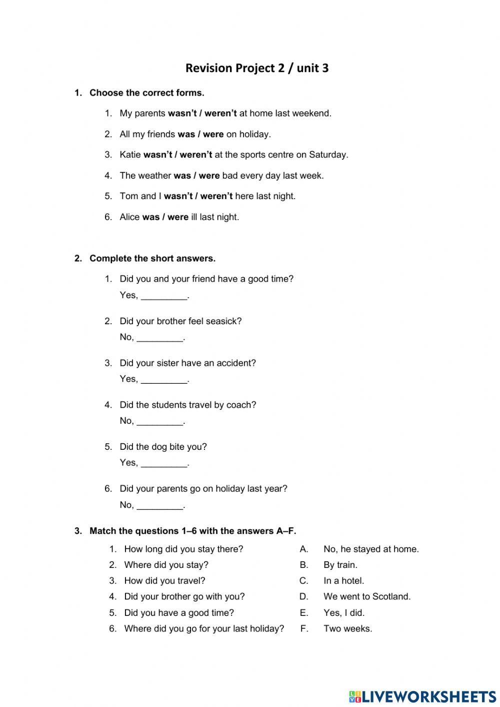 Revision Unit 3 project 2