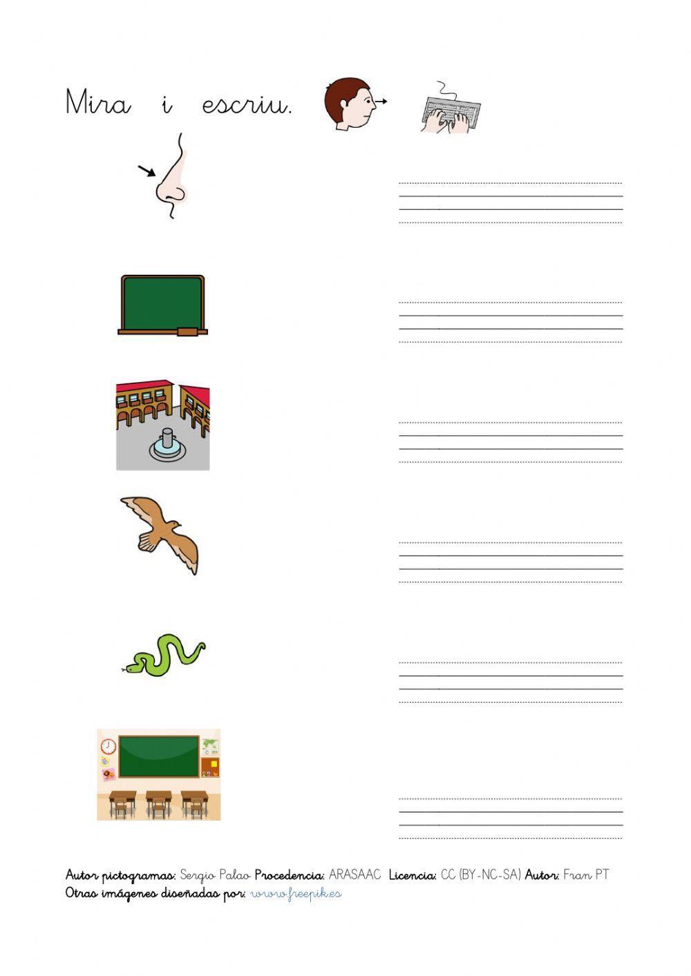 Escriure paraules amb s sorda. (amb so)